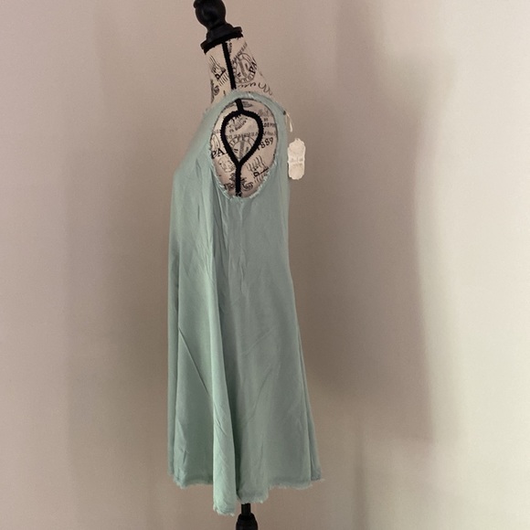 Altar'd State Mint Green Women's Swing Dress Size Medium Sleeveless, Fringe NWT - Picture 3 of 4